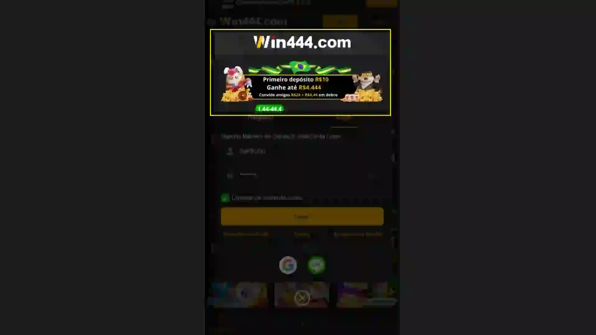 Bônus de boas-vindas